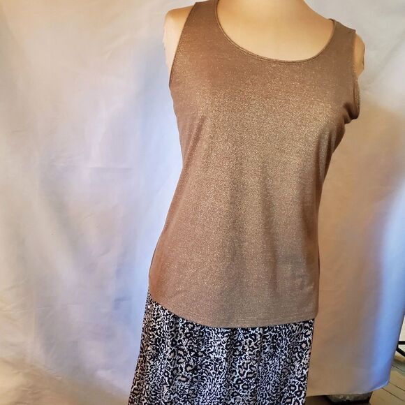 Elementz Animal Print Skirt, Old Navy Skirt & Gold Tank Top by Charter Club, SP - Picture 7 of 11